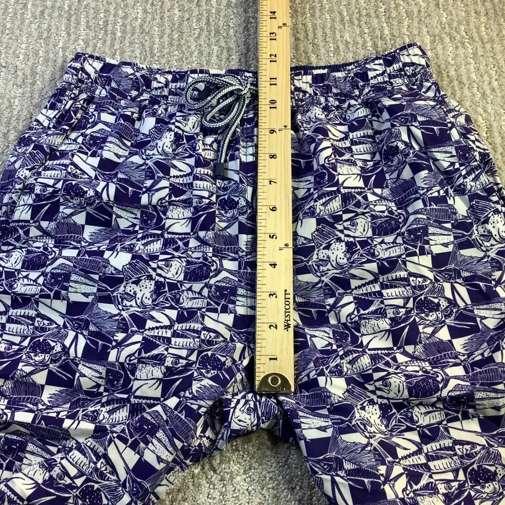 Peter Millar Seaside Men Fish Print Swim Trunks Size‎ S NWT